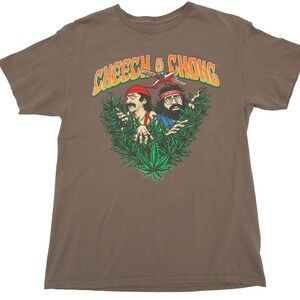 Cheech & Chong Graphic T-Shirt Mens Medium Brown Short Sleeve Cotton Tee